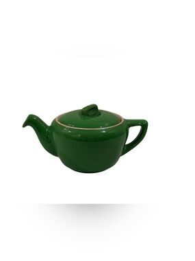 Vintage Hall Boston Green Ceramic Teapot with Lid ~ Made in USA